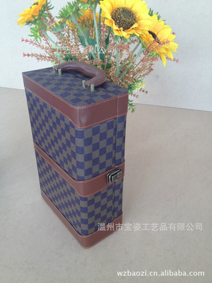 【高檔紅酒禮盒 紅酒盒包裝 紅酒皮盒包裝 創意皮質紅酒盒 葡萄酒盒】價格,廠家,圖片,禮品盒、禮品袋,溫州市寶姿工藝品-